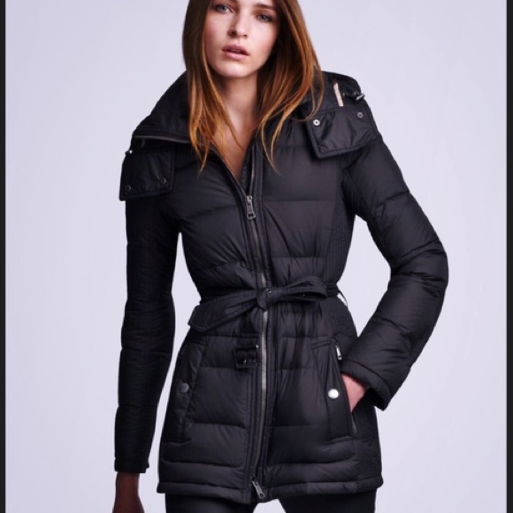 Burberry Brit Belted Puffer Jacket, Xs
